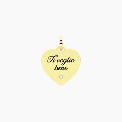 Ciondolo dorato a forma di cuore Kidult