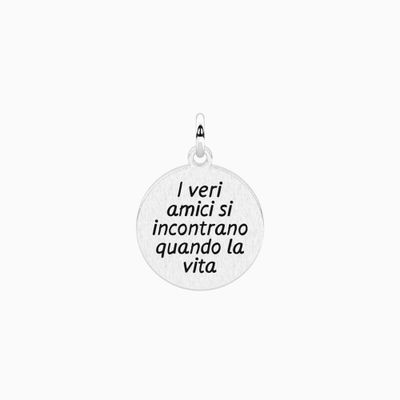 Ciondolo tondo con frase sull'amicizia Kidult