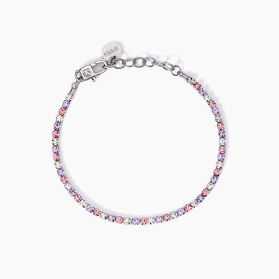 Bracciale tennis cristalli bianchi e rosa Kidult