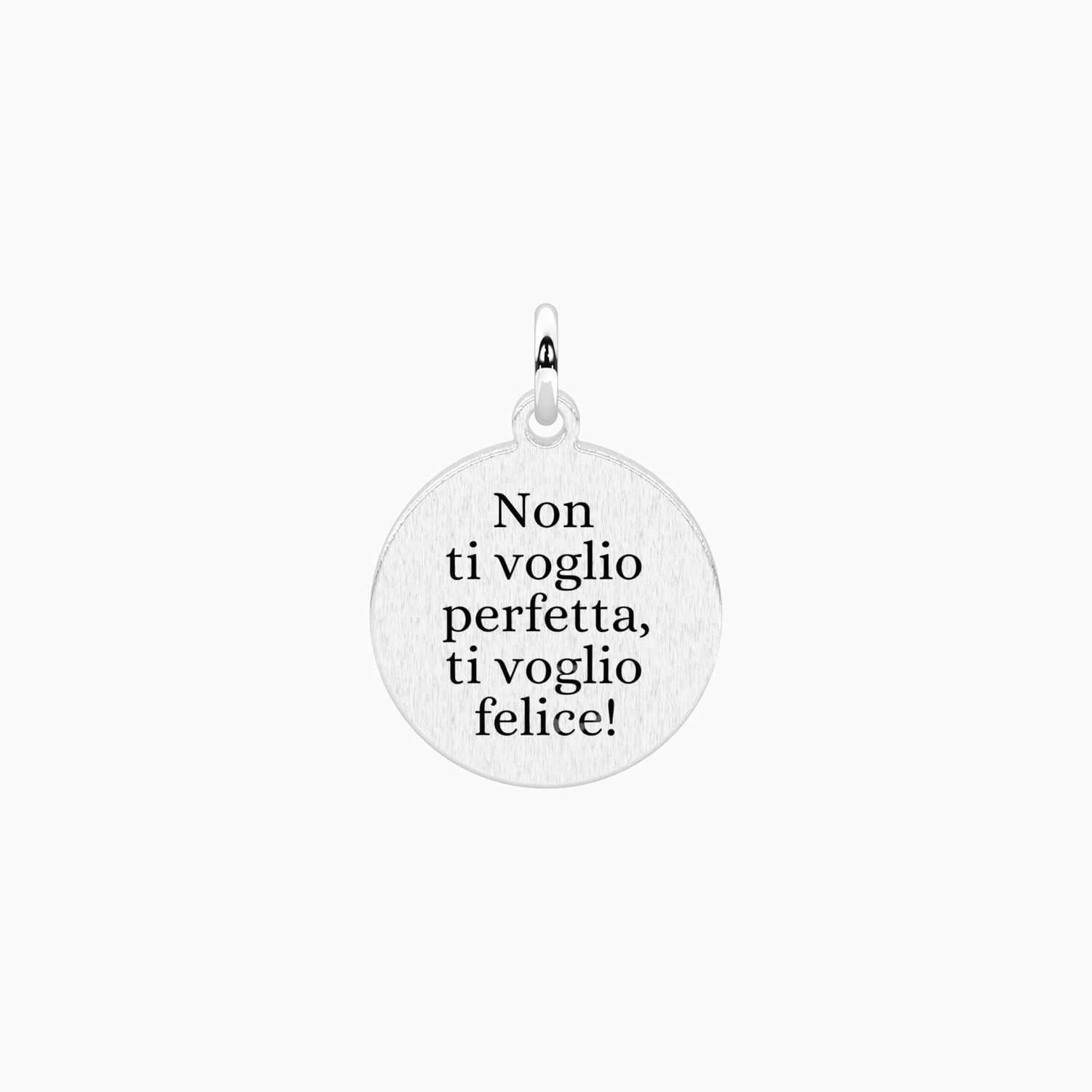 Ciondolo tondo con frase Kidult