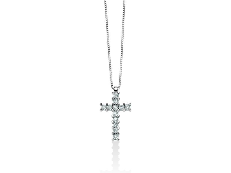 Croce in oro Con Diamante Con Croce Miluna Croce in oro Con Diamante Con Croce Miluna