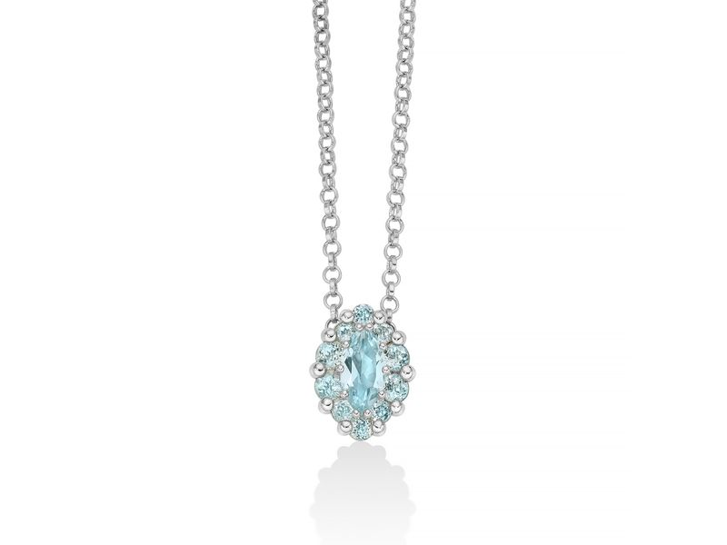 Collana in argento e Topazio Goccia Miluna Collana in argento e Topazio Goccia Miluna
