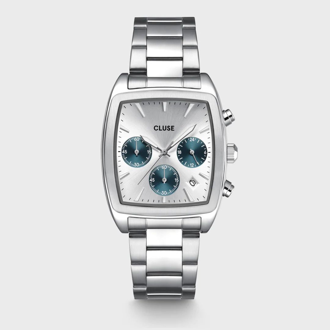 Orologio Cluse Uomo Quartaut Chrono Watch Steel, Blue, Silver Colour