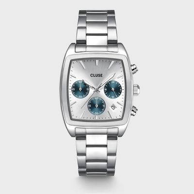 Orologio Cluse Uomo Quartaut Chrono Watch Steel, Blue, Silver Colour Orologio Cluse Uomo Quartaut Chrono Watch Steel, Blue, Silver Colour