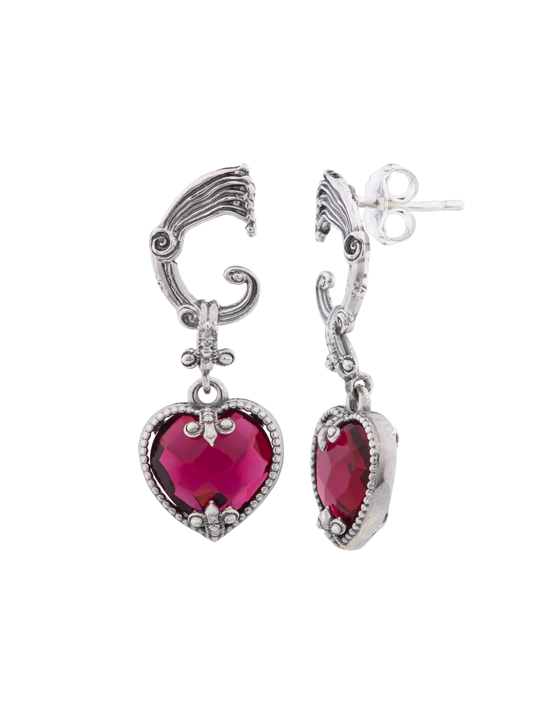 Orecchini Cuore Rossi- Spadafora Gioielli