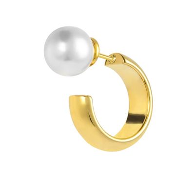 Orecchino a lobo a cerchietto 1,5cm con chiusura perla Marlu