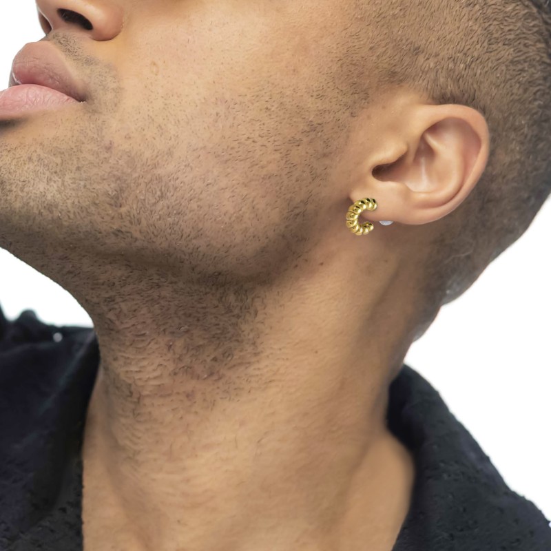 Orecchino a lobo a cerchietto 1,8cm con chiusura perla Marlu' - 33OR0076G