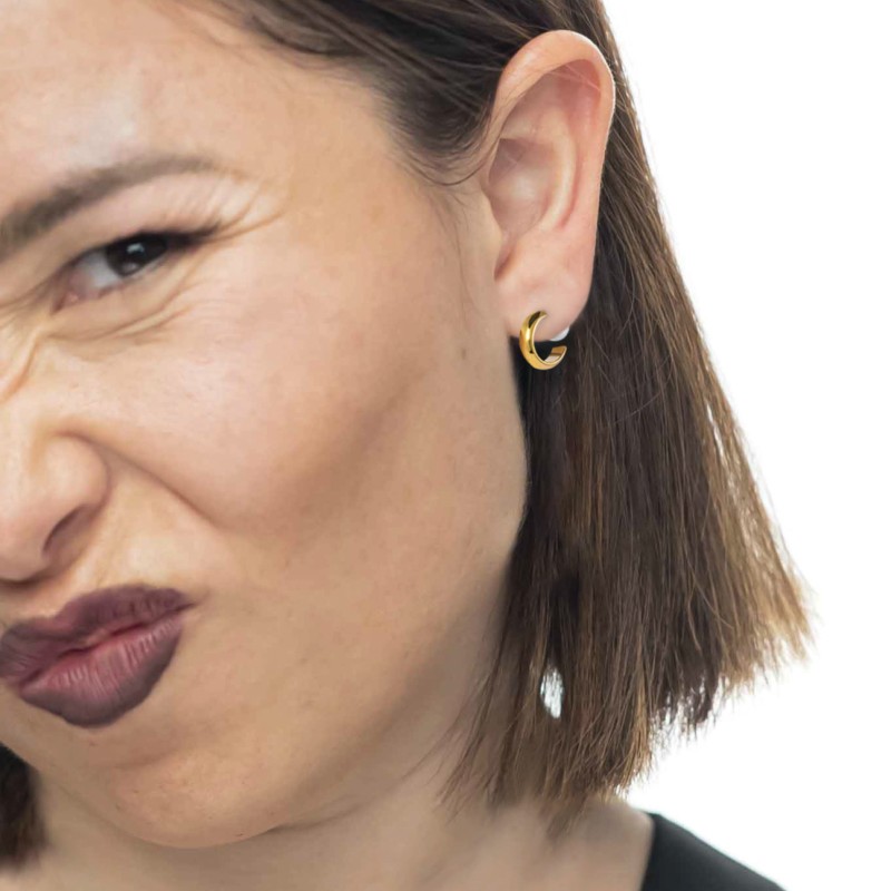 Orecchino a lobo a cerchietto 1,5cm con chiusura perla Marlu' - 33OR0071G