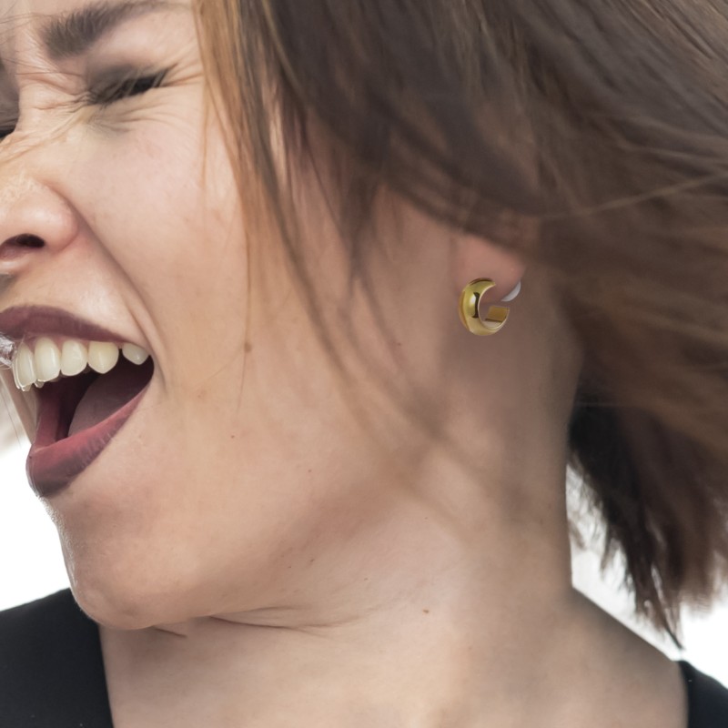 Orecchino a lobo a cerchietto 1,8cm con chiusura perla Marlu' - 33OR0072G