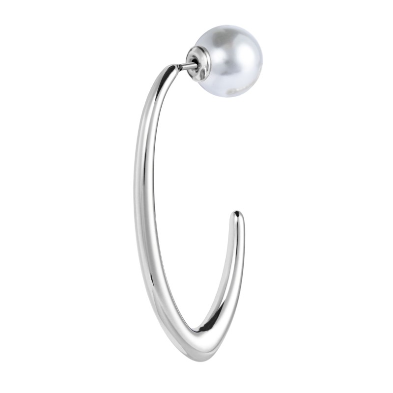 Orecchino a lobo ovale con chiusura perla Marlu' - 33OR0078