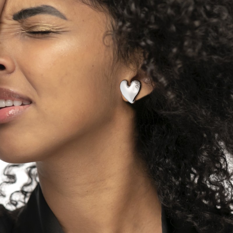 Orecchino a lobo cuore irregolare 2,1cm Marlu' - 33OR0087