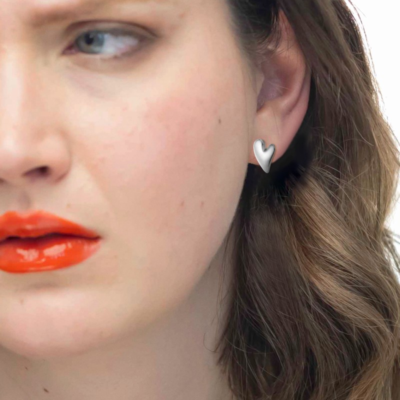 Orecchino a lobo cuore irregolare 2,1cm Marlu' - 33OR0089