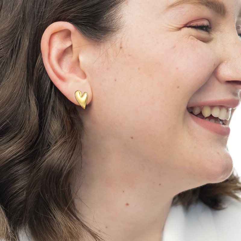 Orecchino a lobo cuore irregolare 2,1cm Marlu' - 33OR0089G