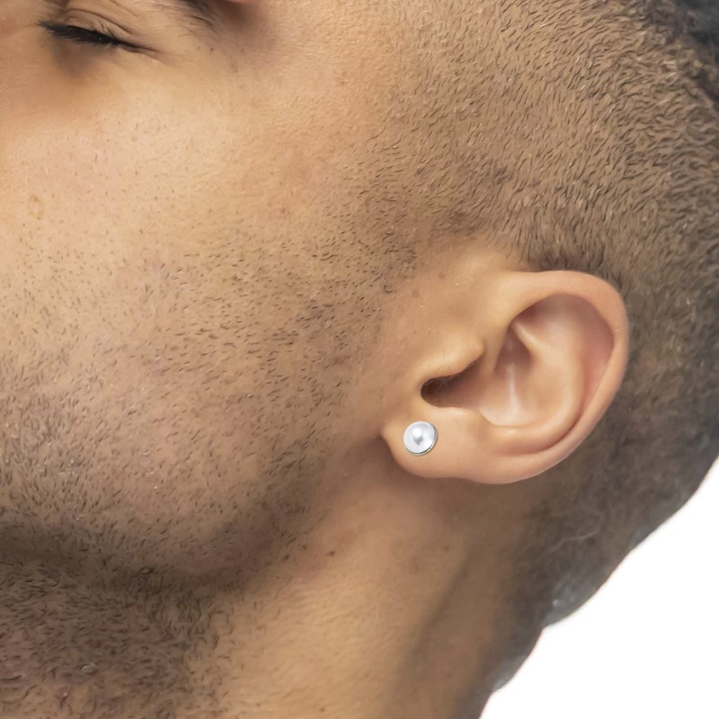 Orecchino a lobo con perla 1,1cm Marlu' - 33OR0093-W