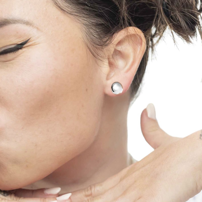 Orecchino a lobo bottone 1,2cm Marlu' - 33OR0095