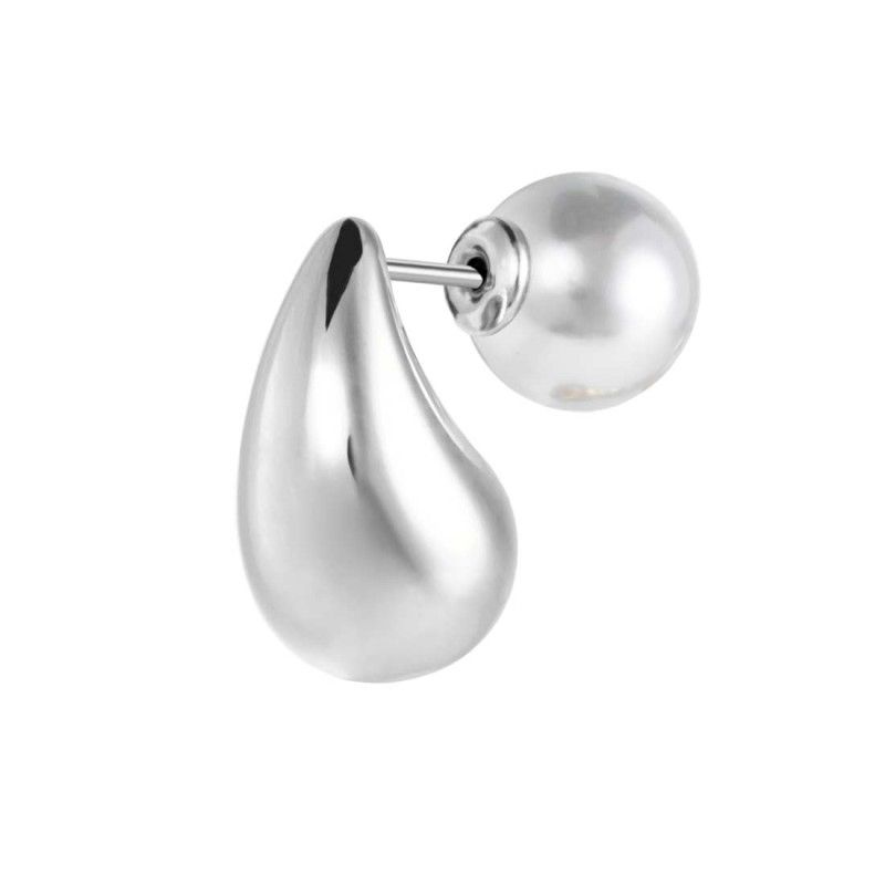 Orecchino a lobo goccia 1,8 cm con chiusura perla Marlu