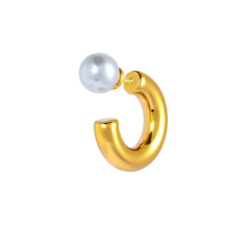 Orecchino a lobo a cerchietto 1,9cm con chiusura perla Marlu' - 33OR0079G