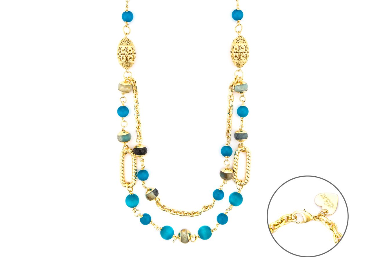 Collana Donna 4us paciotti AMAZZ MULT OCCHIO GATTO
