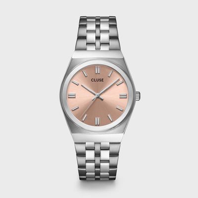 Orologio Cluse Donna Retro 70's Watch Steel, Light Salmon, Silver Colour Orologio Cluse Donna Retro 70's Watch Steel, Light Salmon, Silver Colour