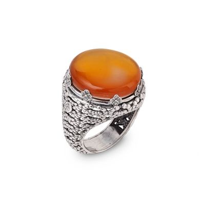 Anello con pietra liscia Ninfea Chiusa - Gerardo Sacco