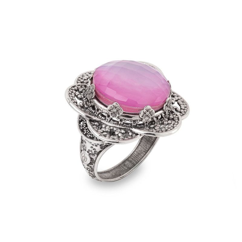 Anello con pietra liscia Ninfea Aperta- Gerardo Sacco