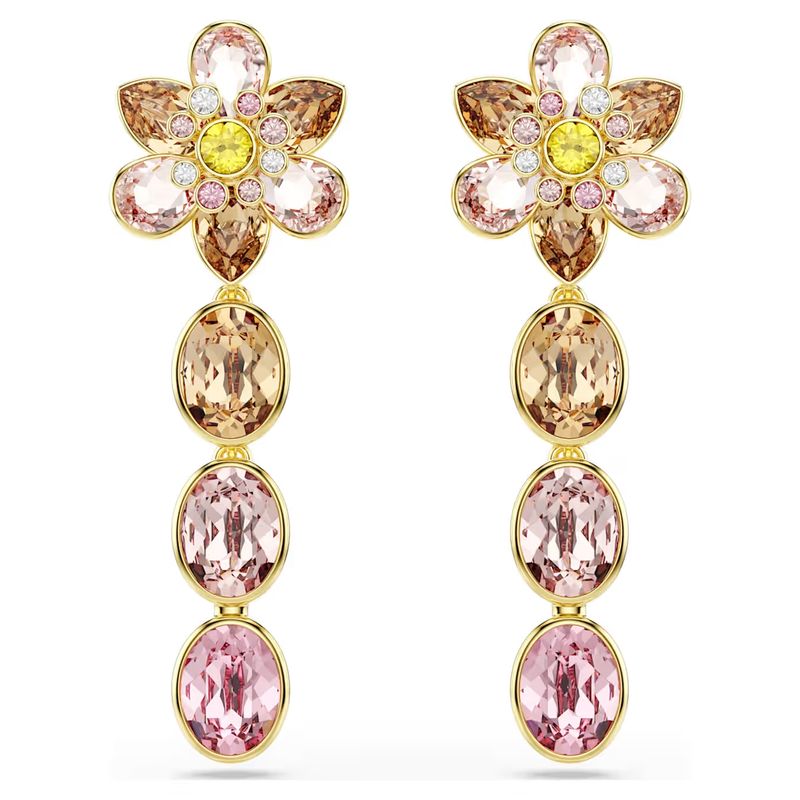 Orecchini pendenti Idyllia Taglio misto, Fiore, Multicolore Swarovski
