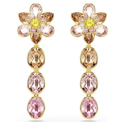 Orecchini pendenti Idyllia Taglio misto, Fiore, Multicolore Swarovski