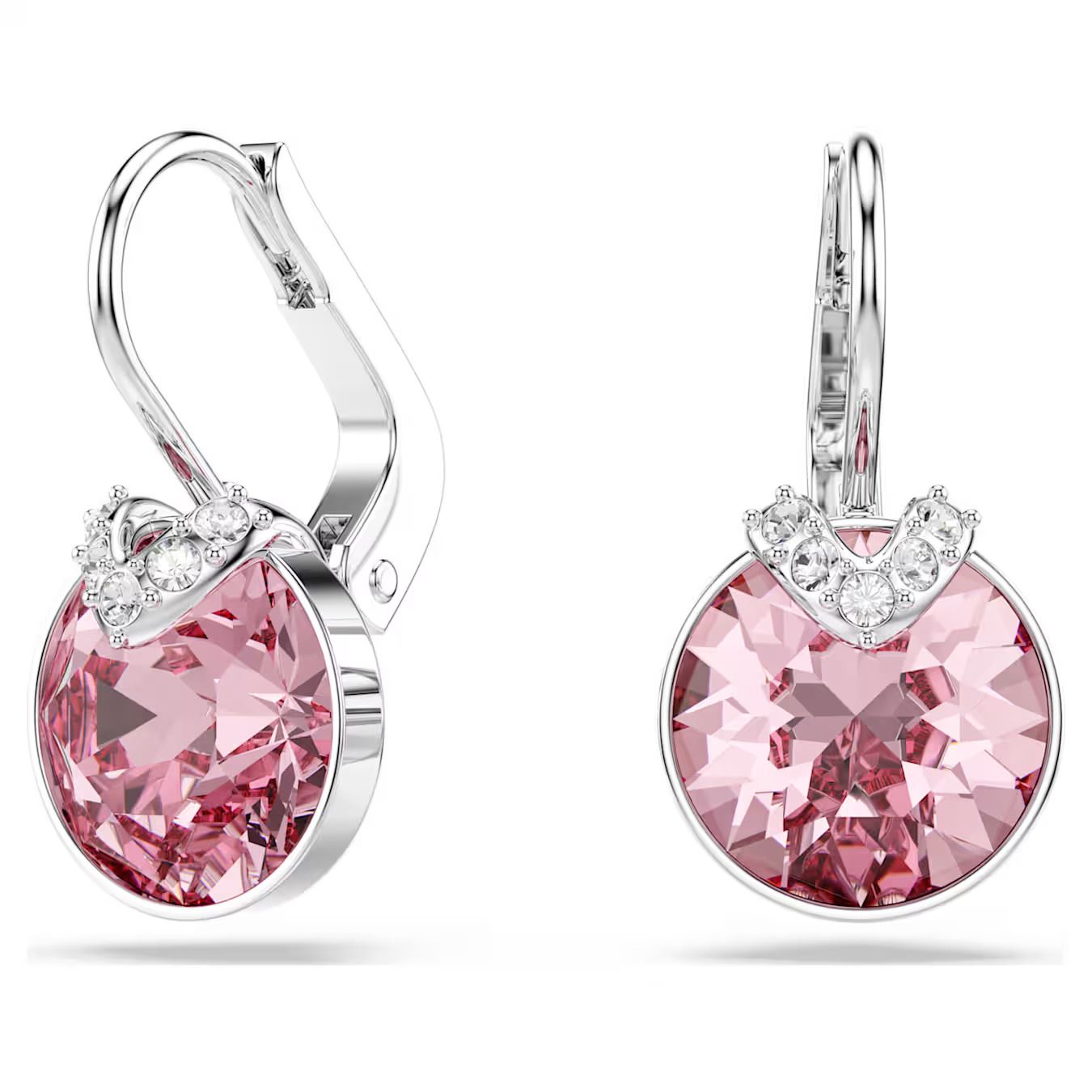 Orecchini pendenti Bella V Taglio Round, Rosa Swarovski