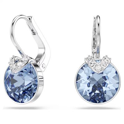 Orecchini pendenti Bella V Taglio Round, Blue Swarovski