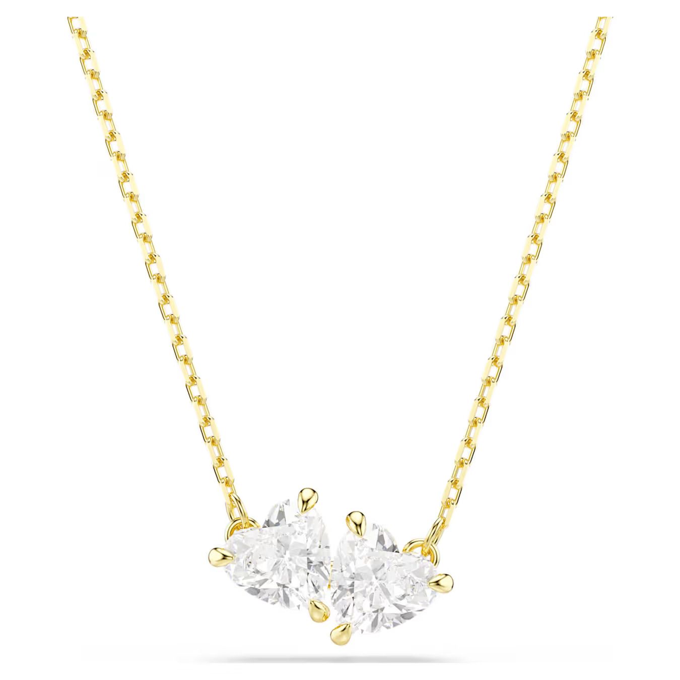Collana Mesmera Attract Cuore, Bianca, Placcato color orSwarovski