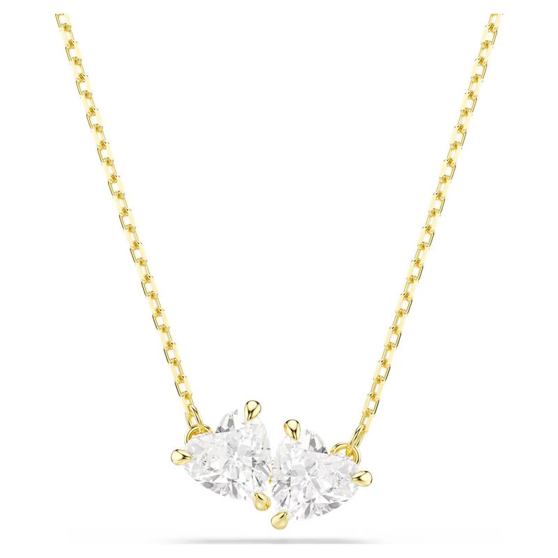 Collana Mesmera Attract Cuore, Bianca, Placcato color orSwarovski