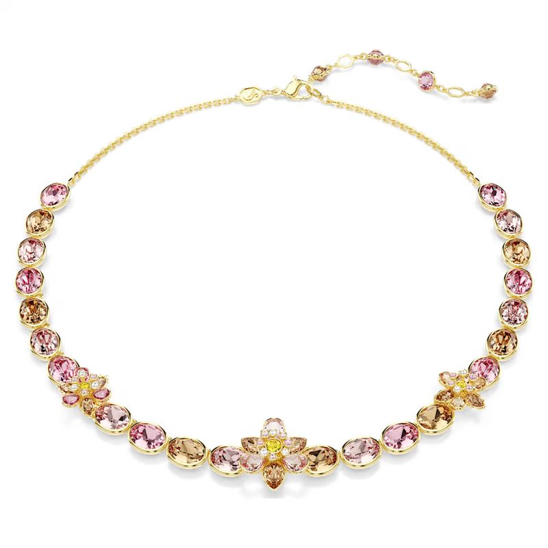 Collana Idyllia Taglio misto, Fiore, Multicolore Swarovski