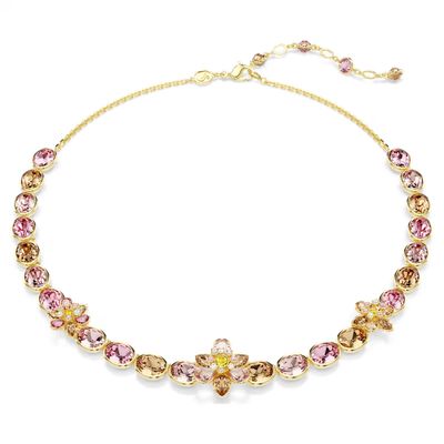 Collana Idyllia Taglio misto, Fiore, Multicolore Swarovski