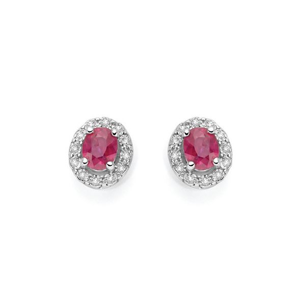 Orecchini Con Rubino e diamanti DonnaOro Luce