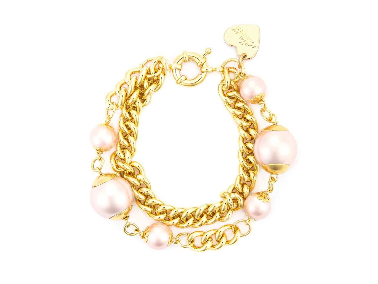 Bracciale Donna 4us Paciotti OTT ROND BRONZITE E PERLE ROSA