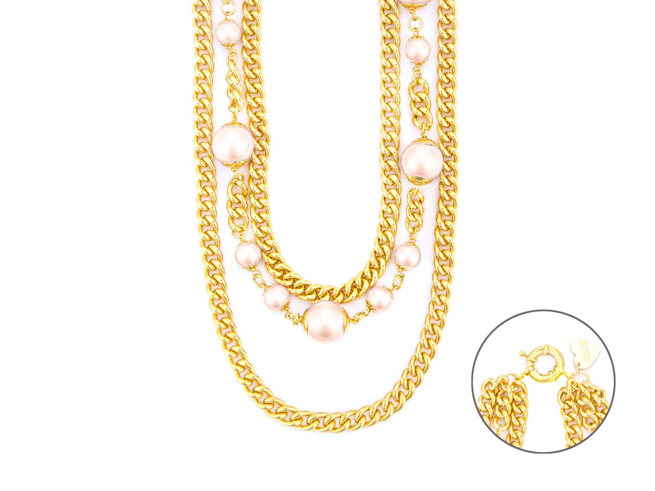 Collana Donna 4us paciotti AMAZZ MULT E PERLE ROSA