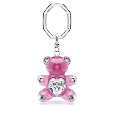 Portachiavi Teddy Orso, Rosa, Placcato rodio Swarovski