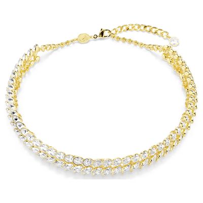 Girocollo Idyllia Taglio Oval, Bianco, Placcato color oro Swarovski