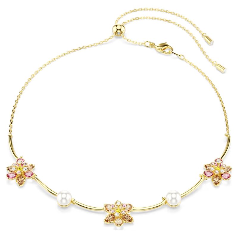 Collana Idyllia Crystal Pearl, Taglio misto, Fiore, Multicolore, Swarovski
