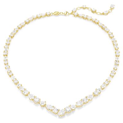 Collana Mesmera Taglio misto, Bianca, Placcato color oro Swarovski