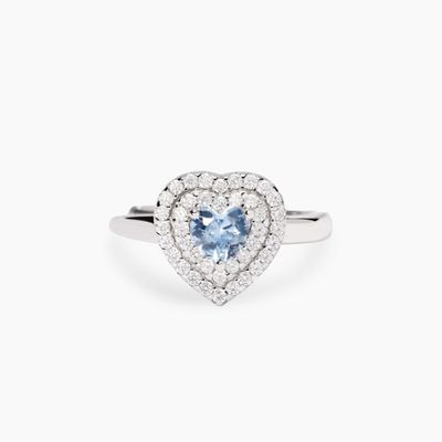 Anello con cuore in acquamarina sintetica LOVE AFFAIR Mabina