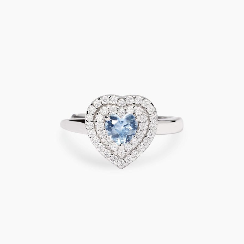 Anello con cuore in acquamarina sintetica LOVE AFFAIR Mabina