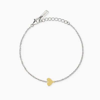 Bracciale in argento e cuore in oro 9K PETIT AMOUR Mabina