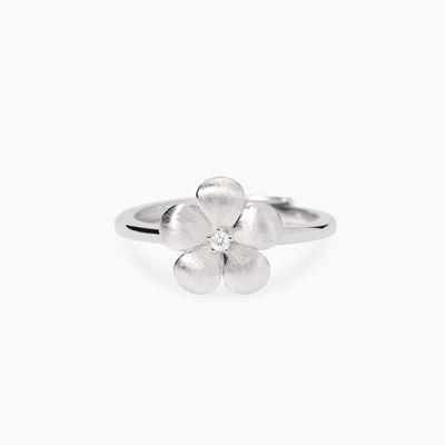 Anello con fiore in argento bulinato MALEDETTA PRIMAVERA Mabina