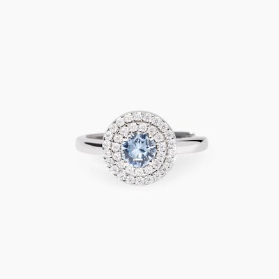 Anello con acquamarina sintetica e zirconi VITTORIA Mabina