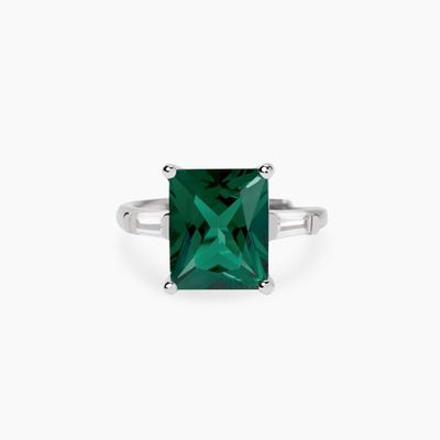 Anello con smeraldo sintetico BATTITO Mabina