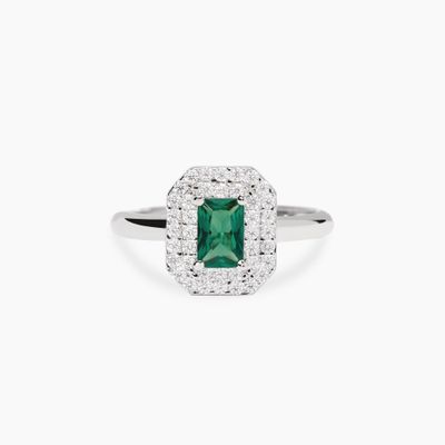 Anello con smeraldo sintetico VITTORIA Mabina