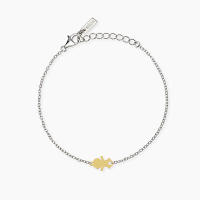 Bracciale in argento e bimbo in oro 9K PRETTY BOY Mabina