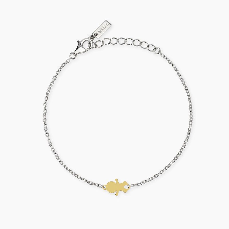 Bracciale in argento e bimbo in oro 9K PRETTY BOY Mabina