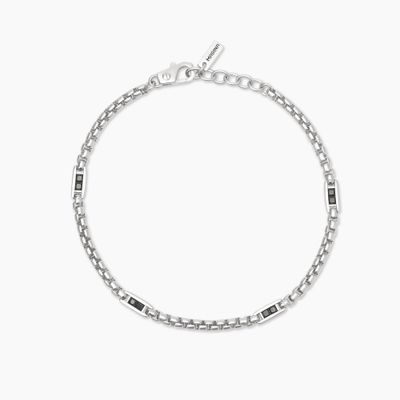 Bracciale con catena veneta e inserti neri Race Mabina